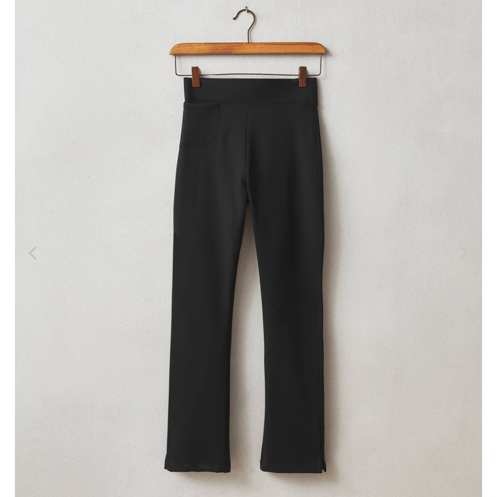 American Giant Womens Size 10 Ponte Kick Flare Pant Black Knit Slit Hem Minimal - Picture 5 of 13